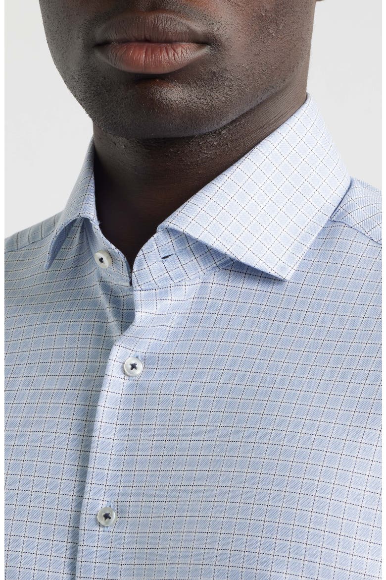 Modern Fit Check Non-Iron Cotton Twill Dress Shirt, Alternate, color, SKY
