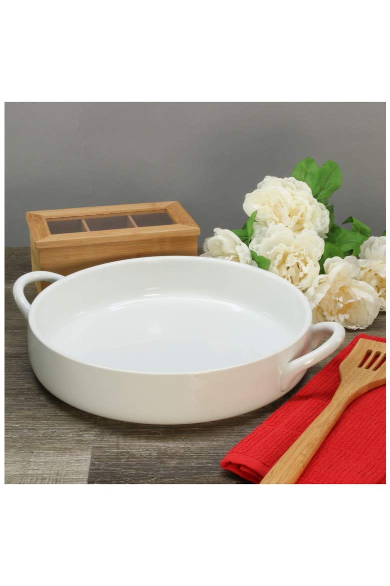 Taos Round 5-Quart Baking Dish, Alternate, color, WHITE