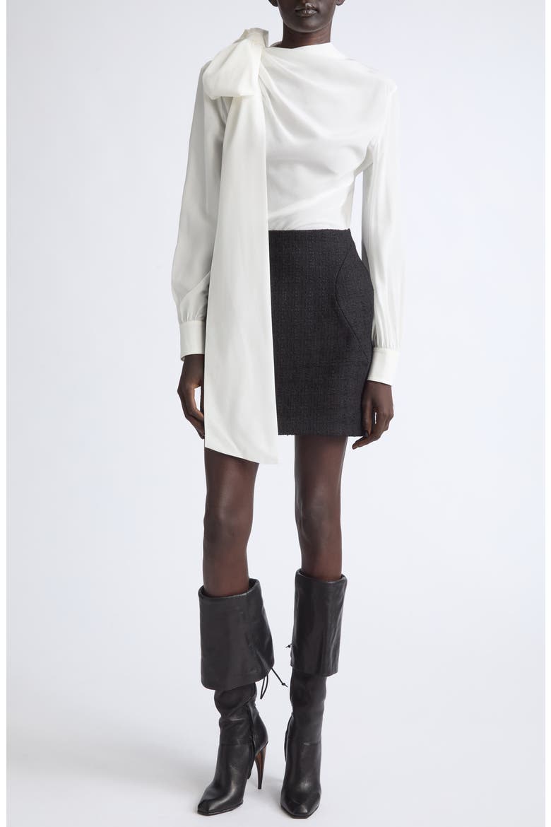 Wool & Mohair Miniskirt, Alternate, color, BLACK
