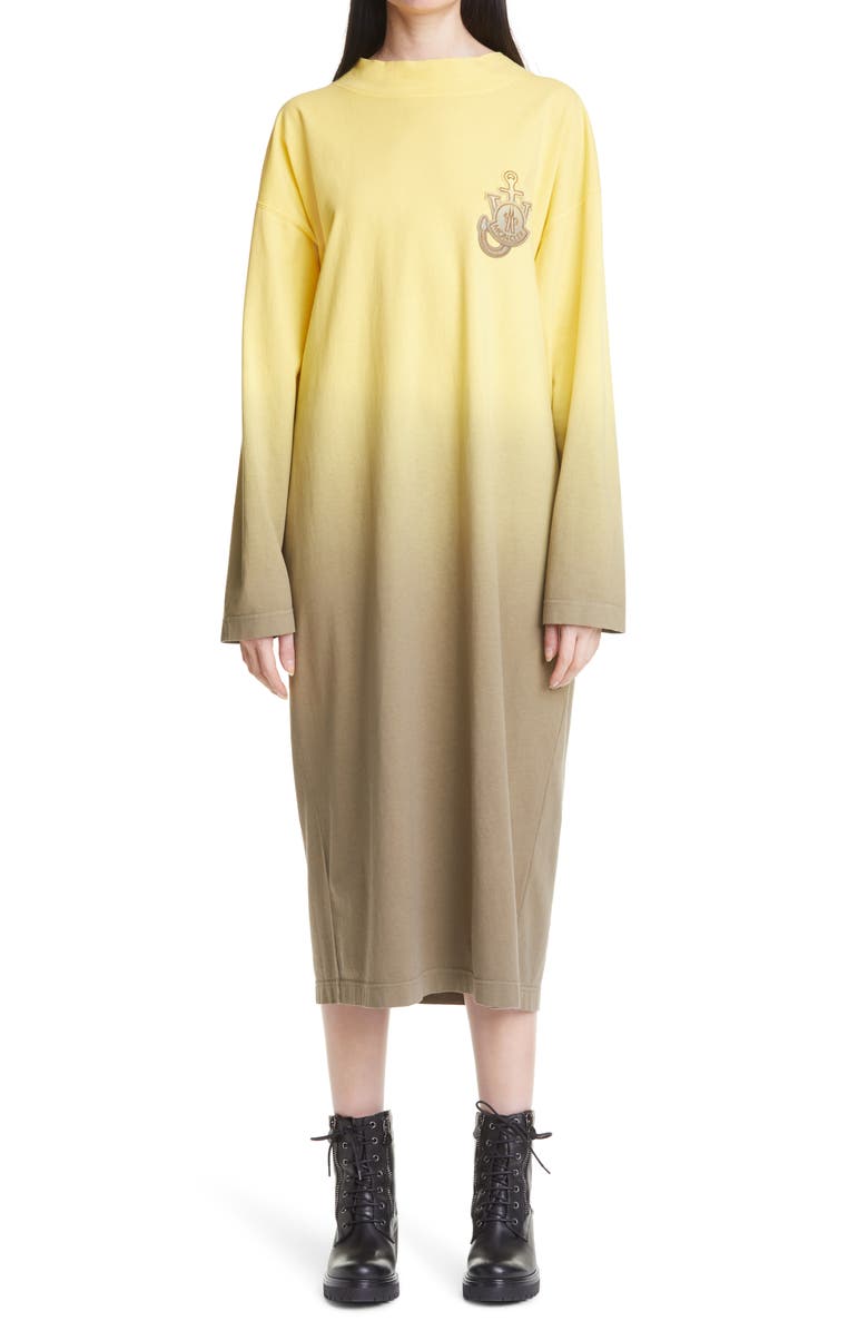 Moncler Genius 1 Moncler JW Anderson Dégradé Dip Dye Long Sleeve Dress, Main, color, 