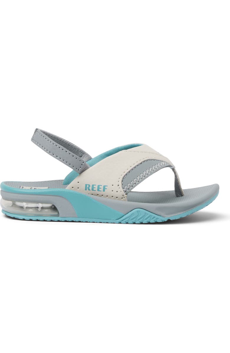 Reef Kids' Little Fanning Flip Flop, Alternate, color, Tan/ Grey/ Blue