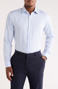 Nordstrom Trim Fit Check Premium Non Iron Cotton Button-Up Shirt