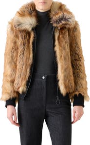 Akris punto Faux Fur Bomber Jacket
