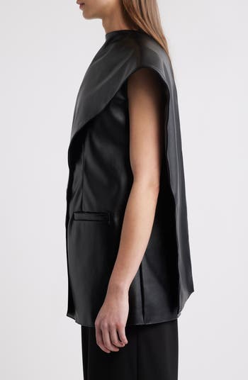 Faux Leather Scarf Top