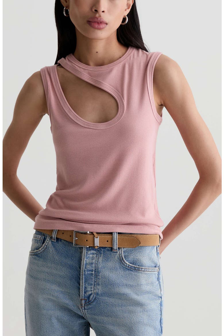 Miah Cutout Sleeveless Top, Main, color, SPARKLING ROSE