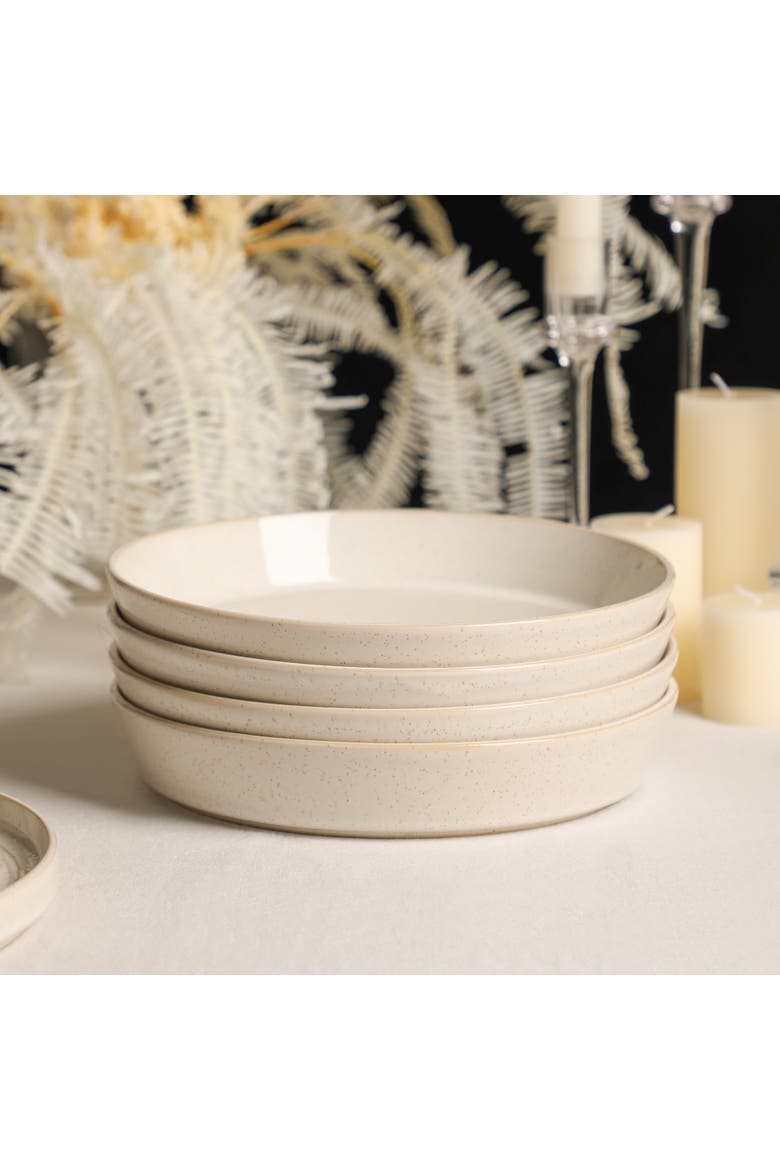 Claire Stoneware 24-Piece Dinnerware Set, Alternate, color, White