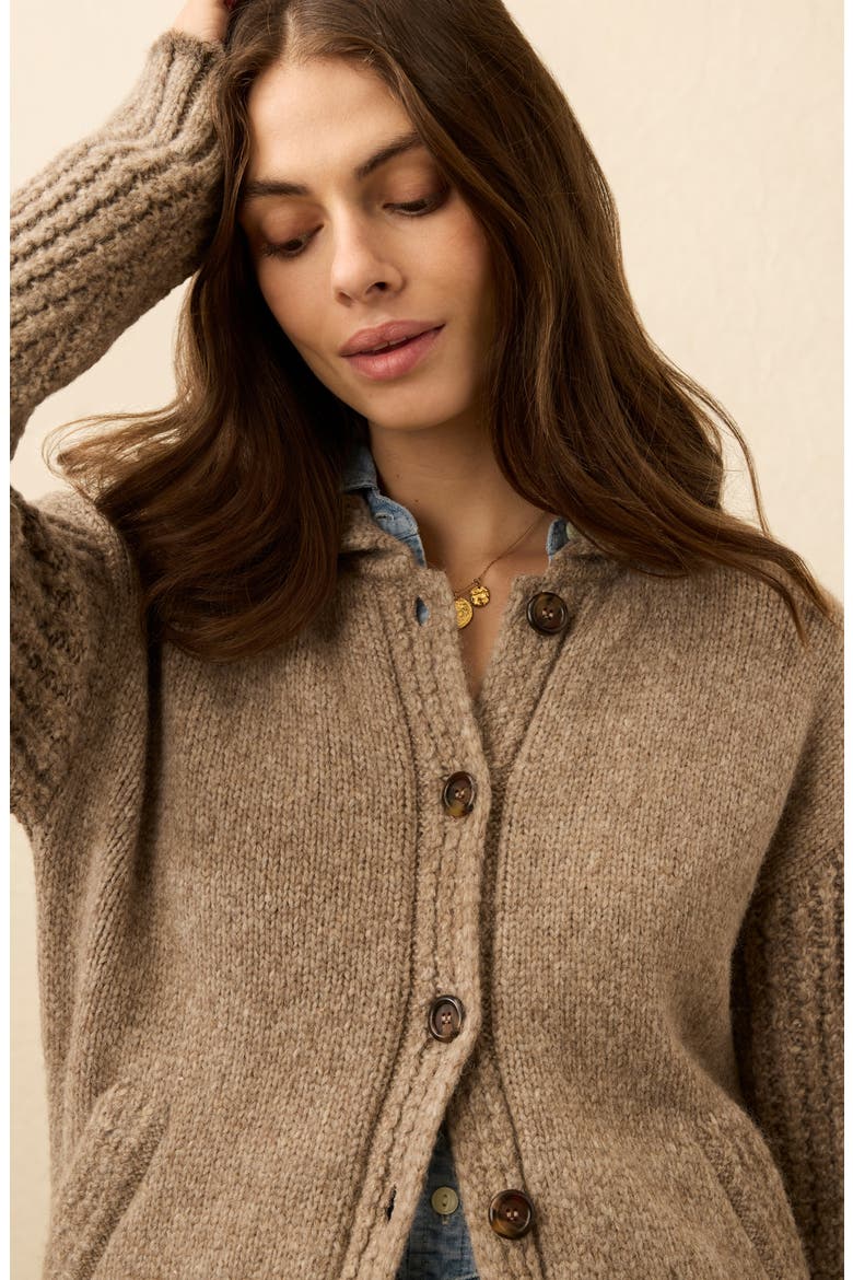 Lost Trails Alpaca Blend Cardigan, Alternate, color, OATMEAL