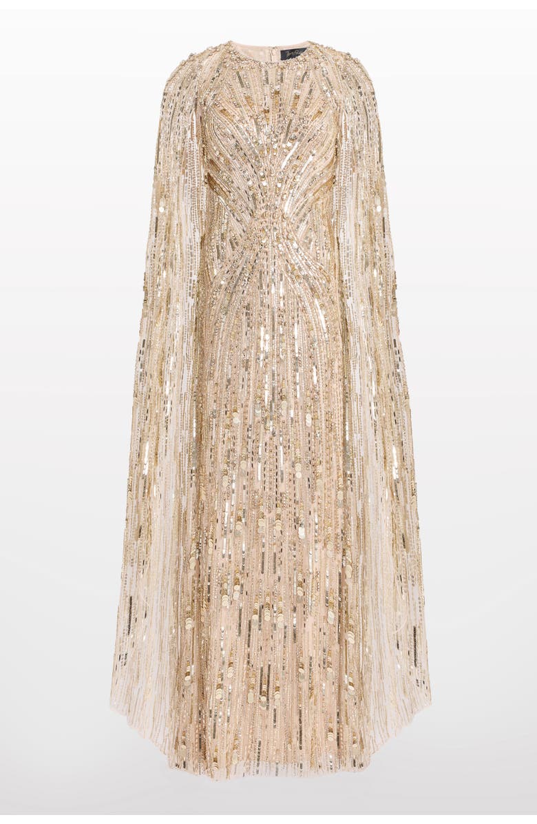 Jenny Packham Elio Sequin-Embellished Maxi Dress, Main, color, Illusion