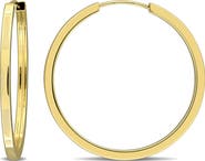 DELMAR Square Tube Hoop Earrings