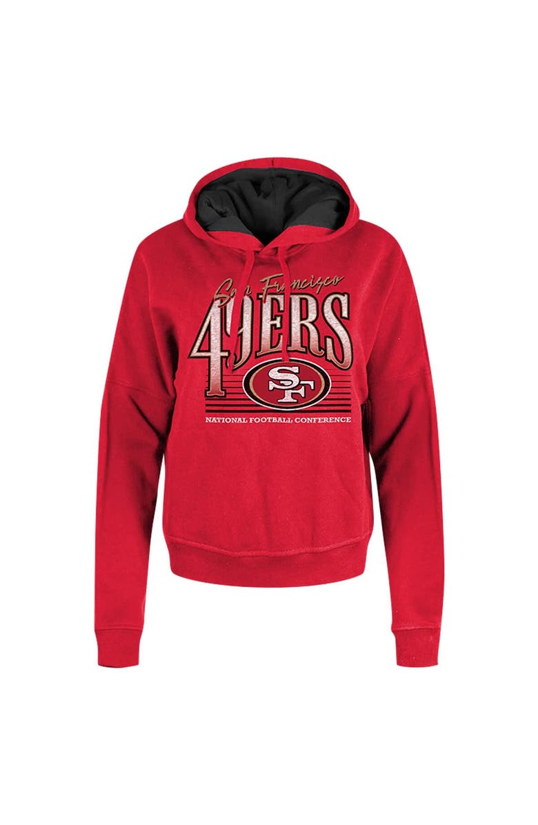 New Era Women's New Era Scarlet San Francisco 49ers Boxy Pullover Hoodie, Alternate, color, Scarlet