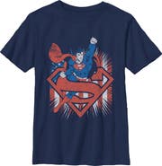 SUPERMAN Boy's Superman Festive Pose Graphic T-Shirt