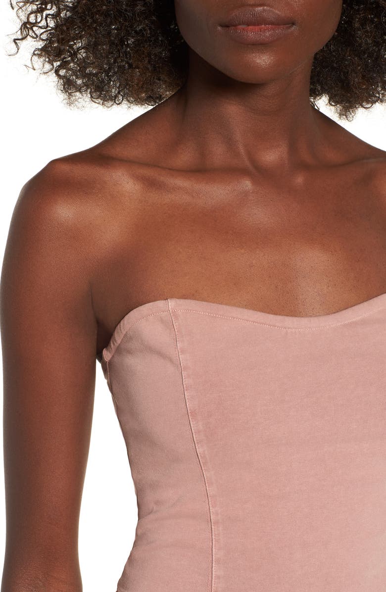 BP. Stretch Cotton Strapless Top, Alternate, color,