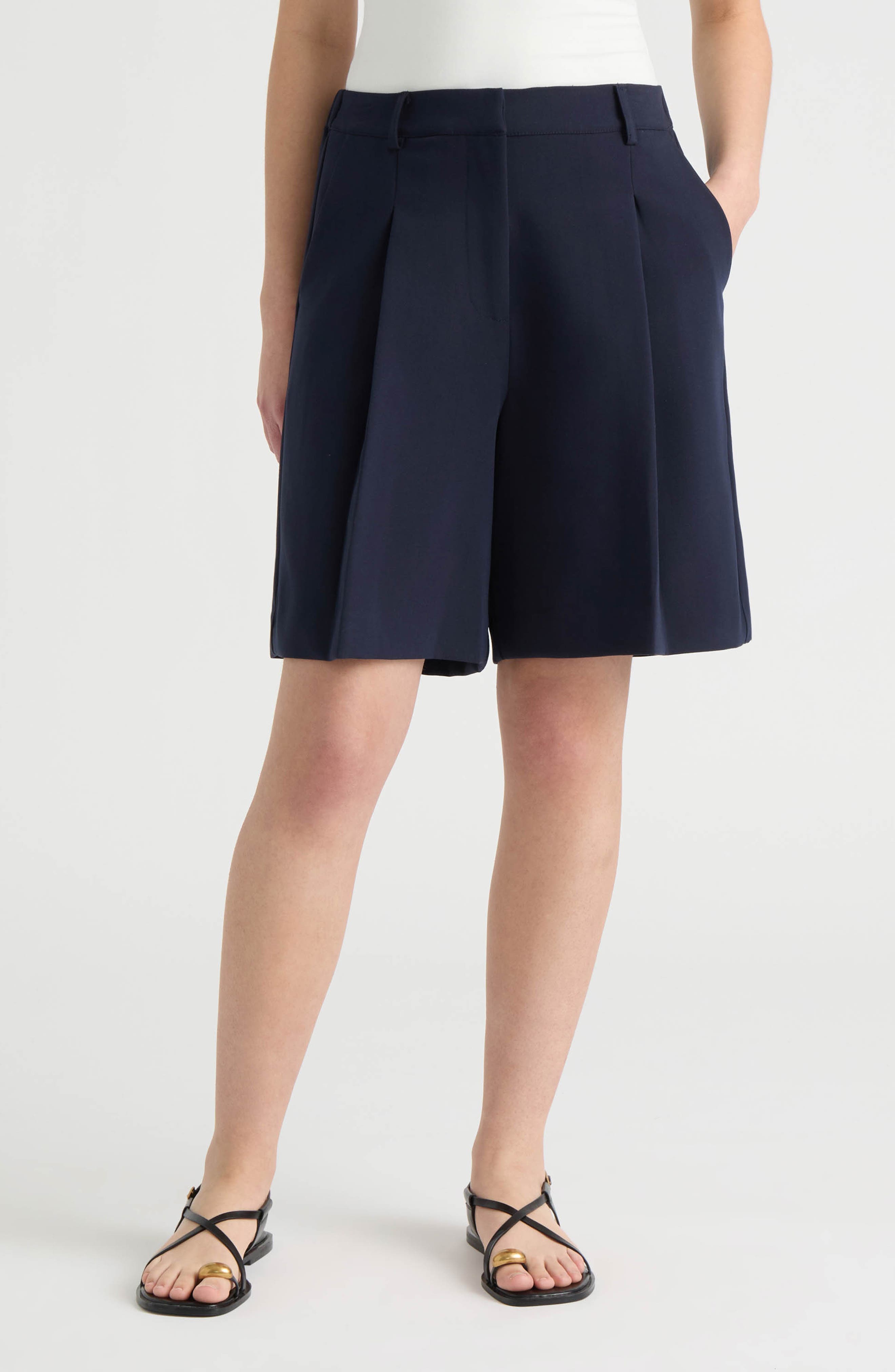 NVLT Pleated Front Bermuda Shorts