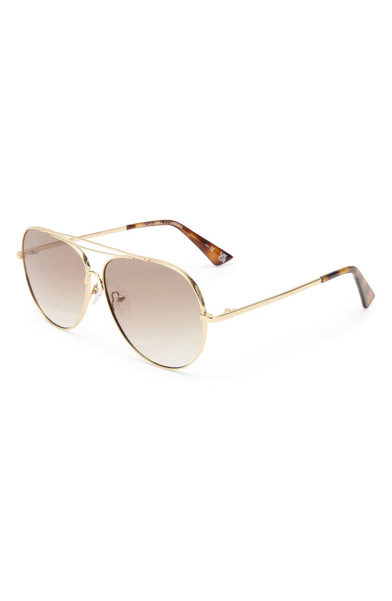 Le Specs Abracadabra 60mm Gradient Aviator Sunglasses, Alternate, color, Bright Gold/ Brown Grad