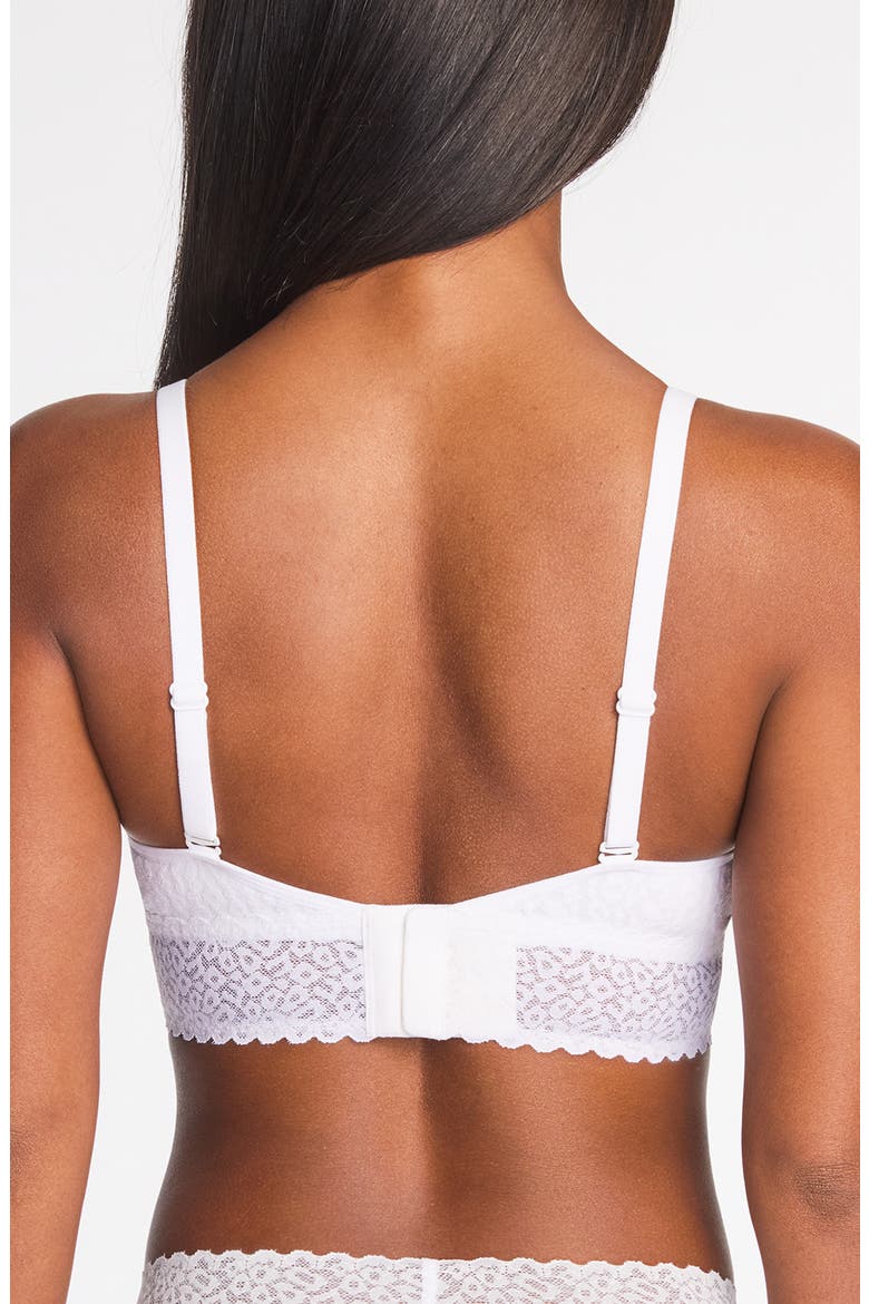 High Bar Lace Trim Bralette, Alternate, color, WHITE