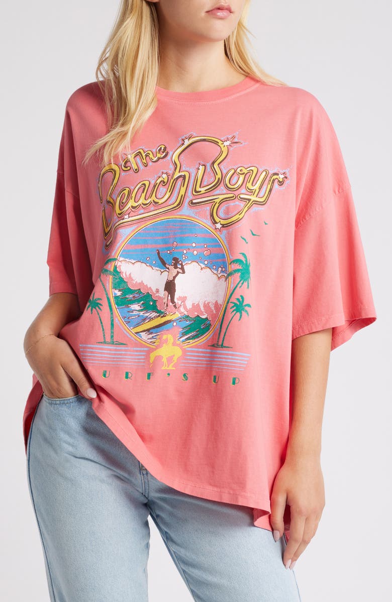 Daydreamer The Beach Boys Surf's Up Oversize Graphic T-Shirt, Main, color, 