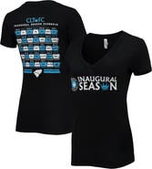 500 LEVEL Women's Black Charlotte FC Inaugural Season V-Neck T-Shirt