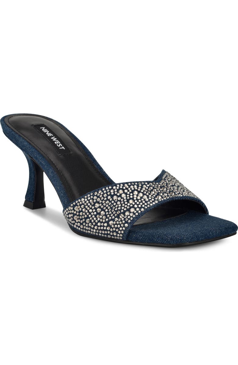 Nine West Rokke Slide Sandal, Main, color, Dark Blue 400