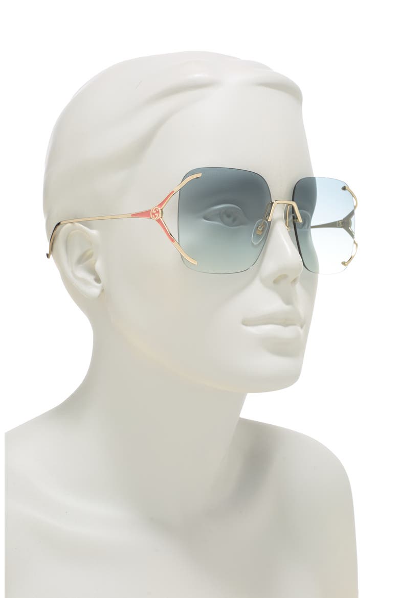 60mm Square Sunglasses, Alternate, color, GOLD