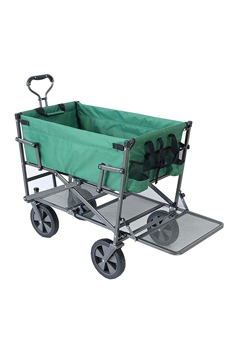 MAC Double Decker Wagon Green Collapsible Outdoor Utility Garden Cart, Main, color, Green