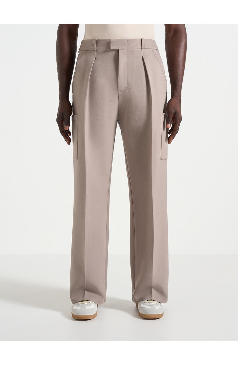 Manière De Voir Luca Relaxed Fit Pleated Pocket Trousers, Main, color, Beige