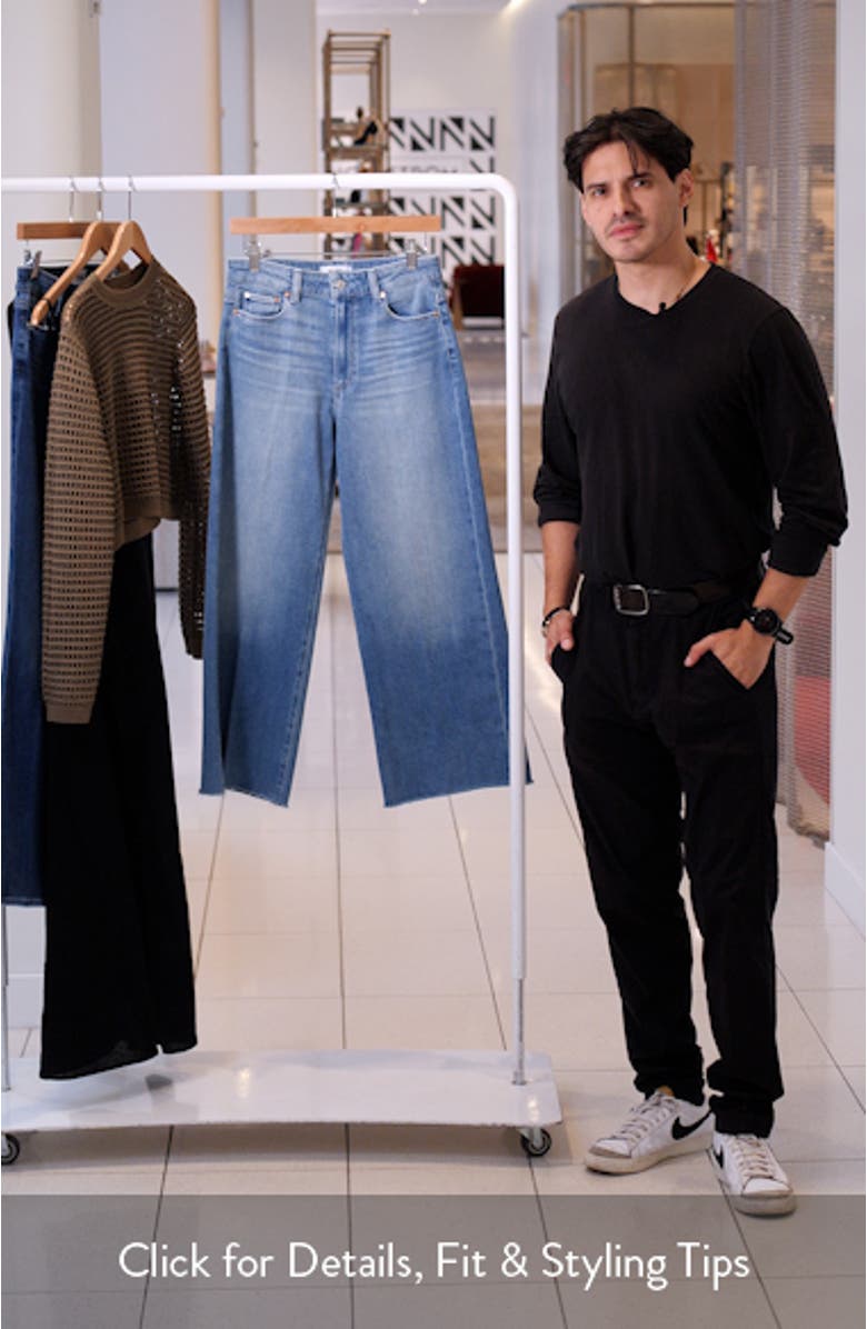 Anessa Raw Hem High Waist Ankle Wide Leg Jeans, sales video thumbnail