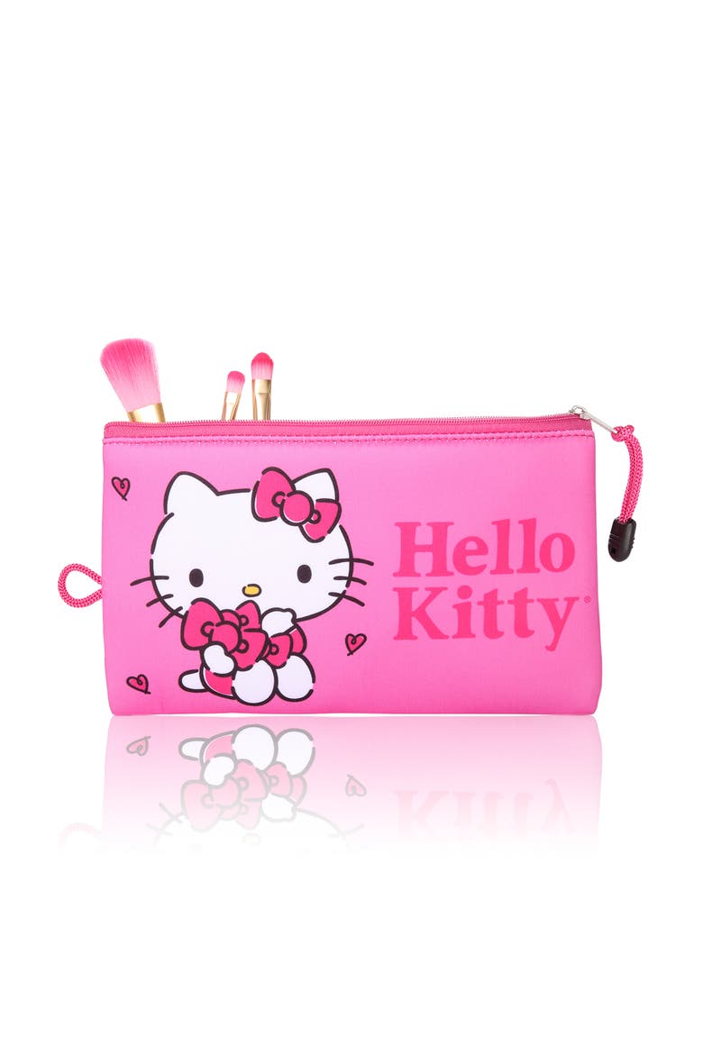 Pink Neoprene Zip Pouch Makeup Bag for Travel, Alternate, color, Pink