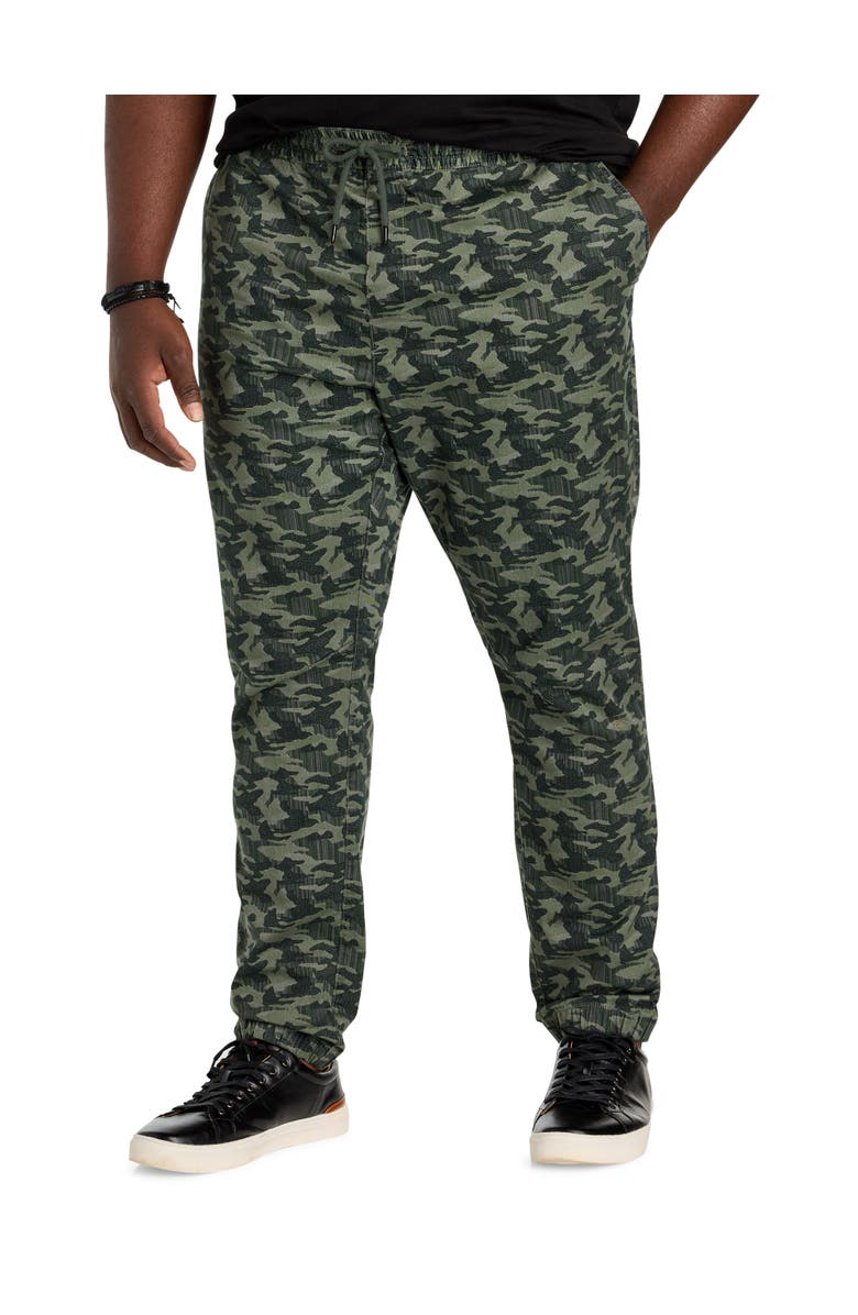 True Nation by DXL Big & Tall Slim-Fit Camo Joggers, Main, color, Olive And Black Camo