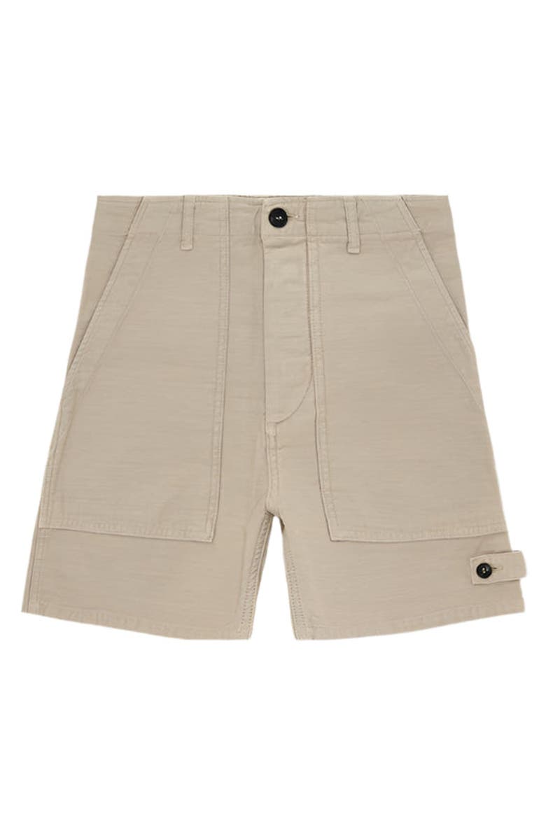 Fortela Jim Fatigue Cotton Satin Shorts, Main, color, Stone