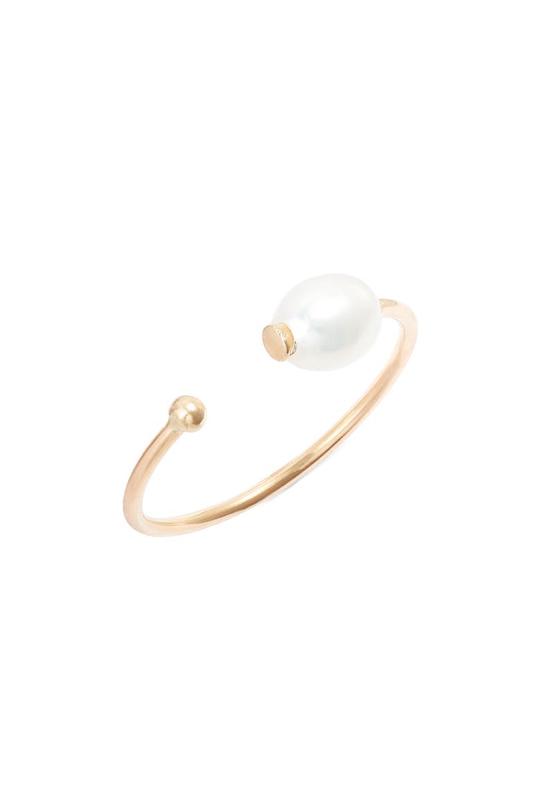 Pearl Open Ring, Main, color, 14KYG