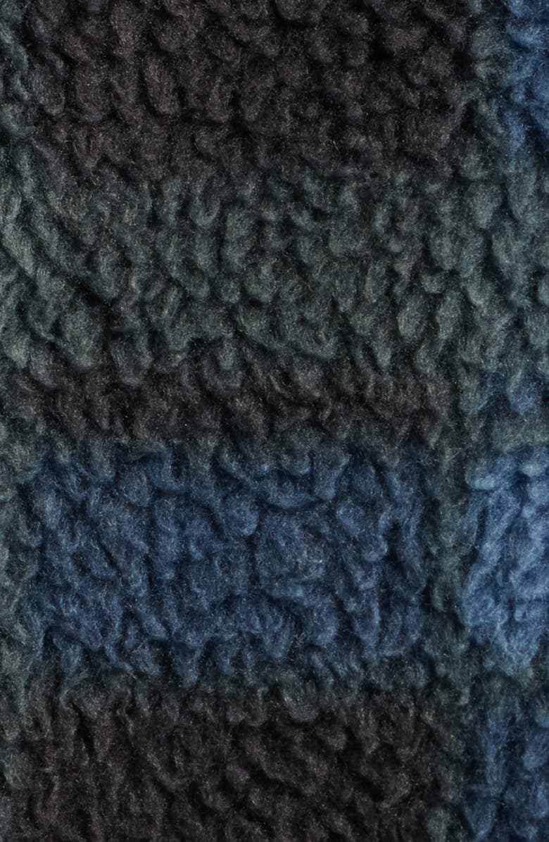 O'Neill Glacier Plaid Fleece Snap-Up Overshirt, Alternate, color, Dark Slate