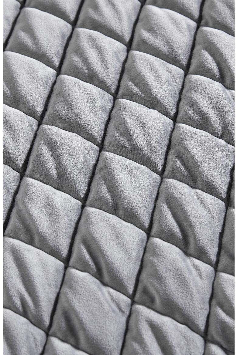 Diamond Velvet Quilt & Sham Set, Alternate, color, SOFT CHARCOAL
