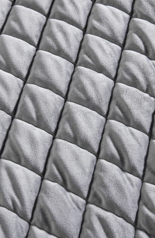 Vera Wang Diamond Velvet Quilt & Sham Set In Soft Charcoal
