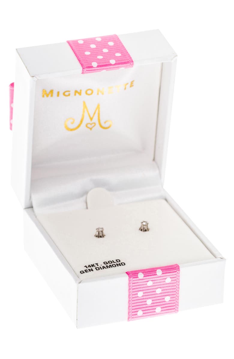 Mignonette 14k White Gold & Diamond Stud Earrings, Alternate, color, 