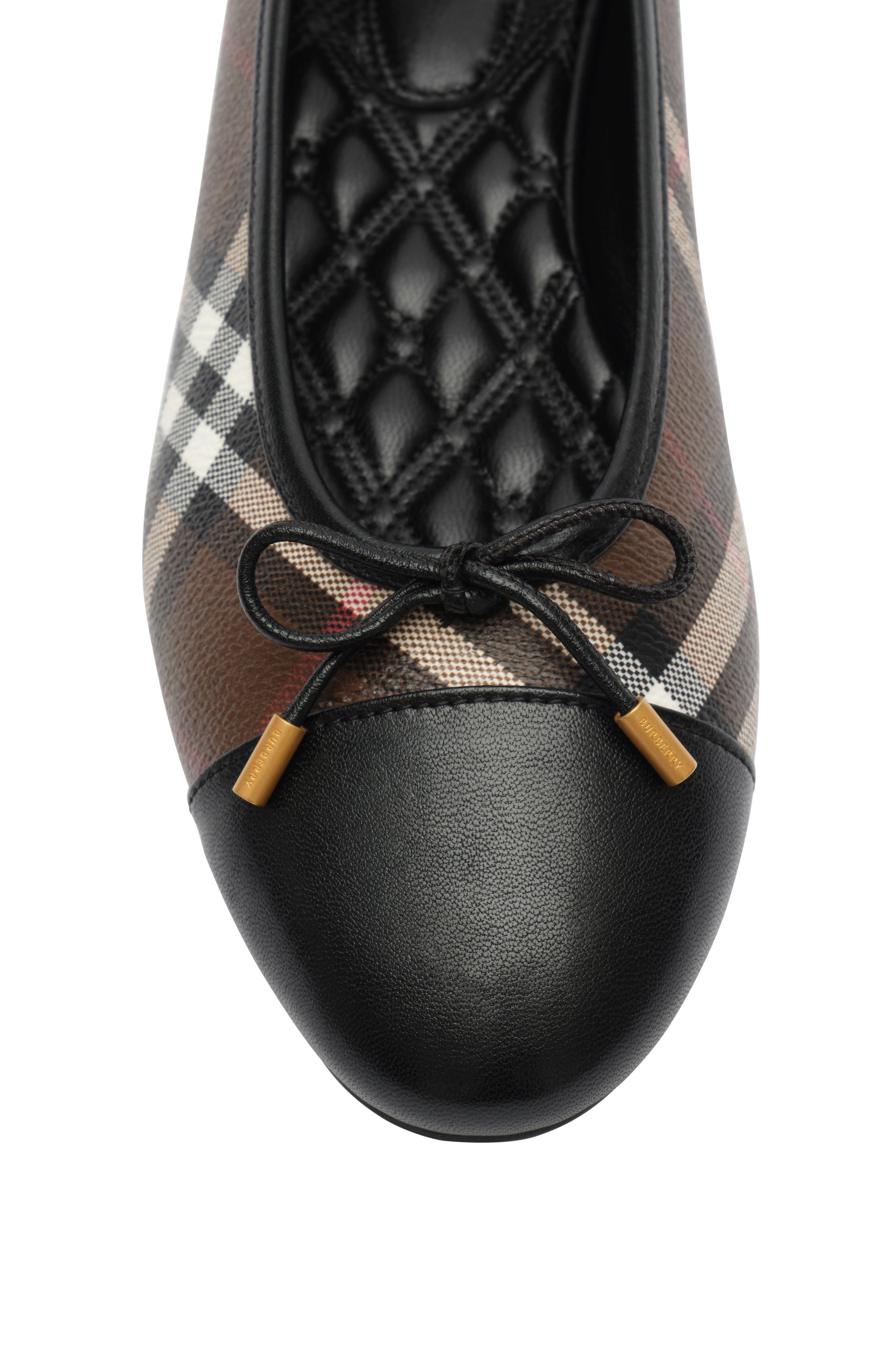Highgate Ballerina Check Flat, Alternate, color, TOBACCO BROWN IP CHK