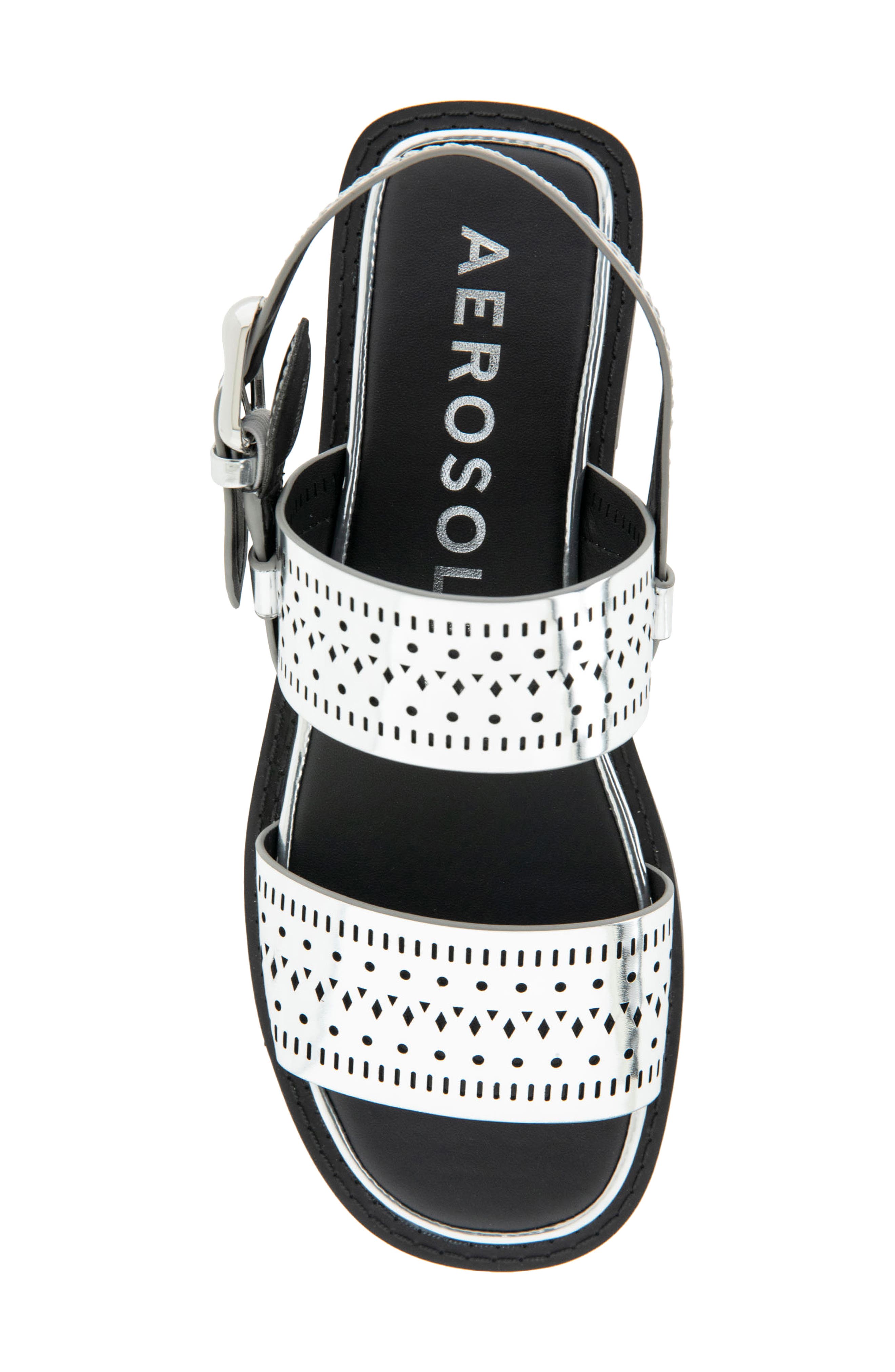 Aerosoles Carole Slingback Sandal, Alternate, color, Silver Mirror Metallic Leather