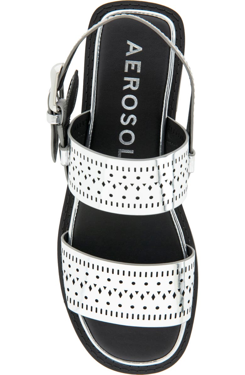 Aerosoles Carole Slingback Sandal, Alternate, color, Silver Mirror Metallic Leather