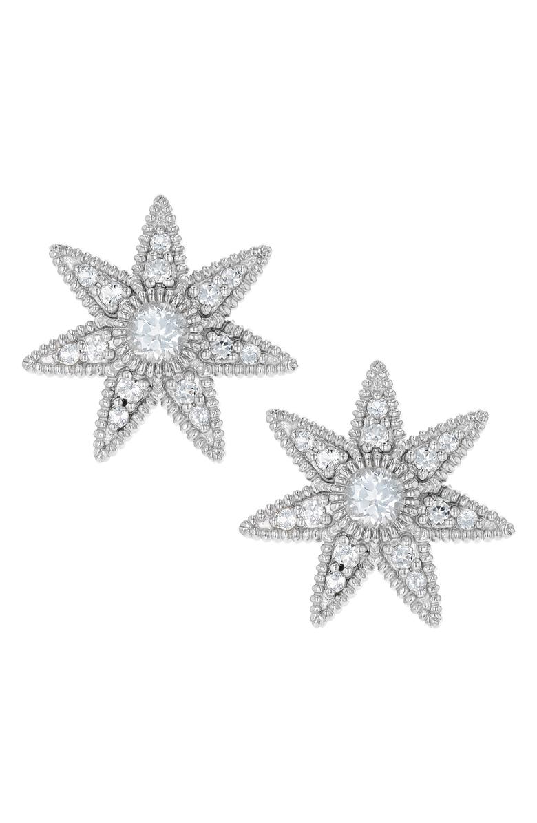 Judith Ripka White Topaz Star Stud Earrings, Main, color, 