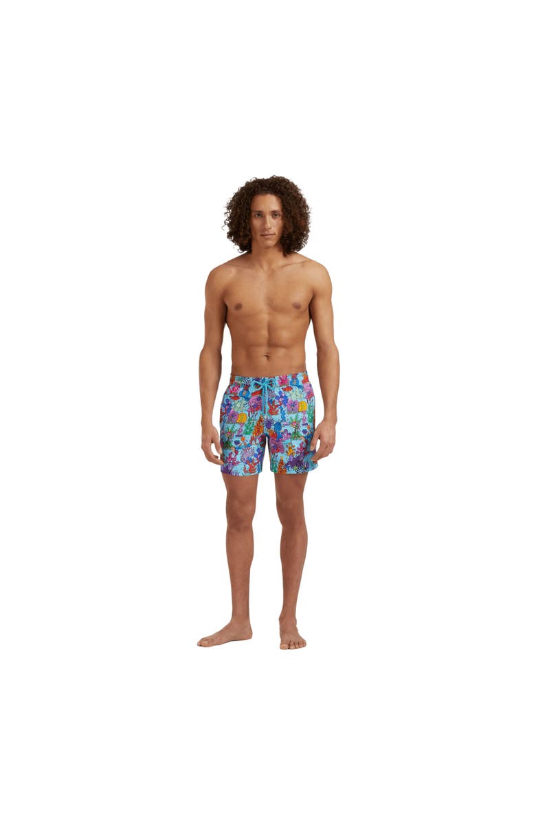 Vilebrequin Men Swim Shorts Plantes Aquatiques, Alternate, color, Blue Topaz