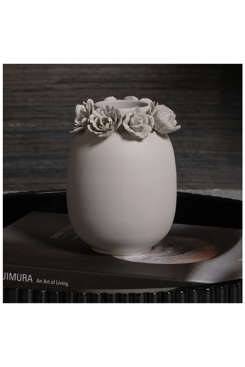 Petite Couronne Fine Bone China Vase, Alternate, color, TAUPE