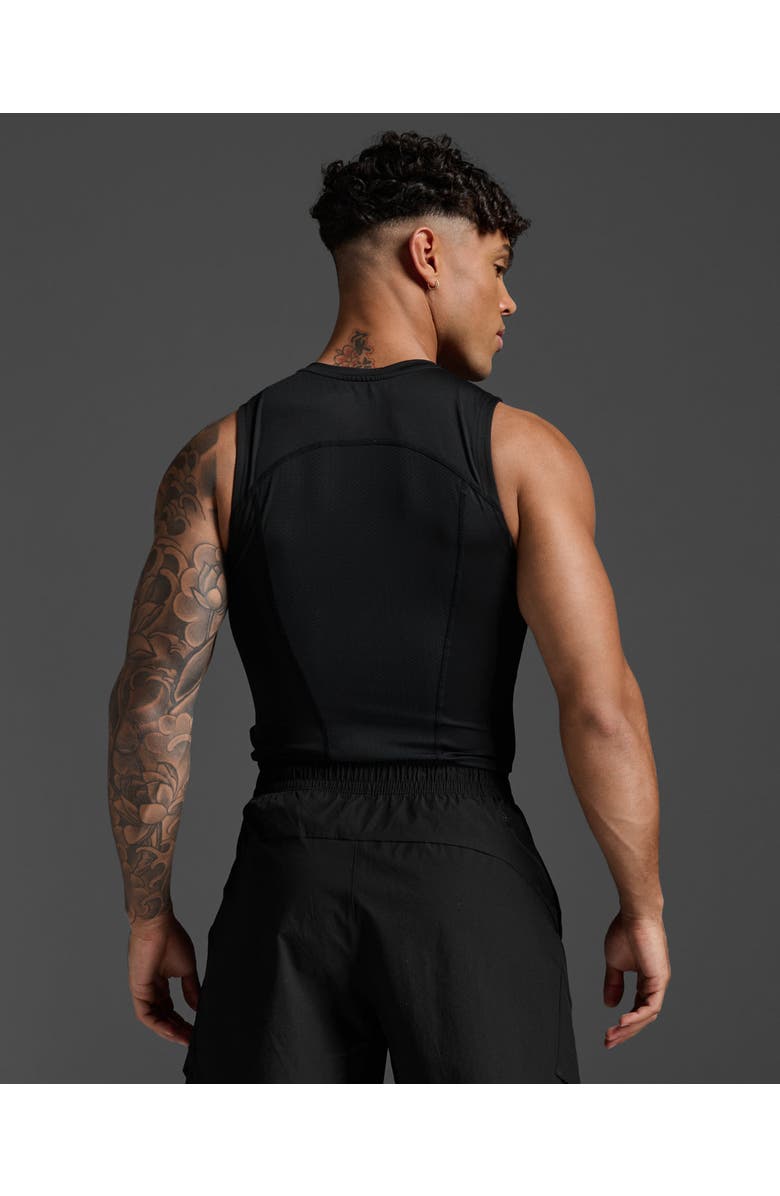 2XU Core Compression Sleeveless, Alternate, color, Black/Silver