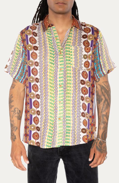 Floral Short Sleeve Button-Up Shirt