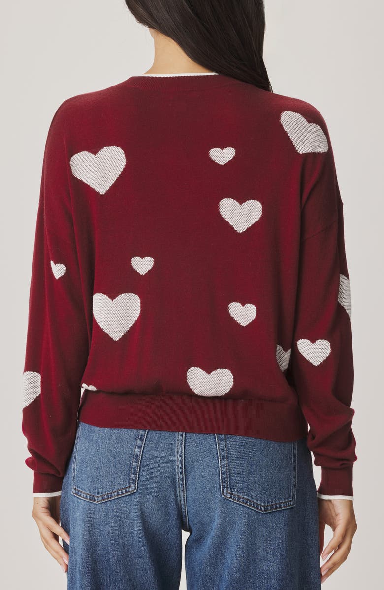 Splendid All the Love Cotton Blend Sweater, Alternate, color, Whipped Mauve Red/ Cherry Red