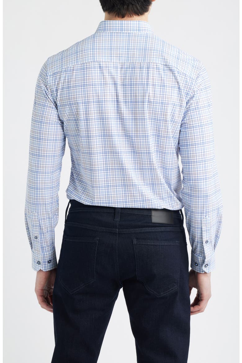 XC Motion Performance Knit Button-Up Shirt, Alternate, color, BLUE/ TAN PLAID