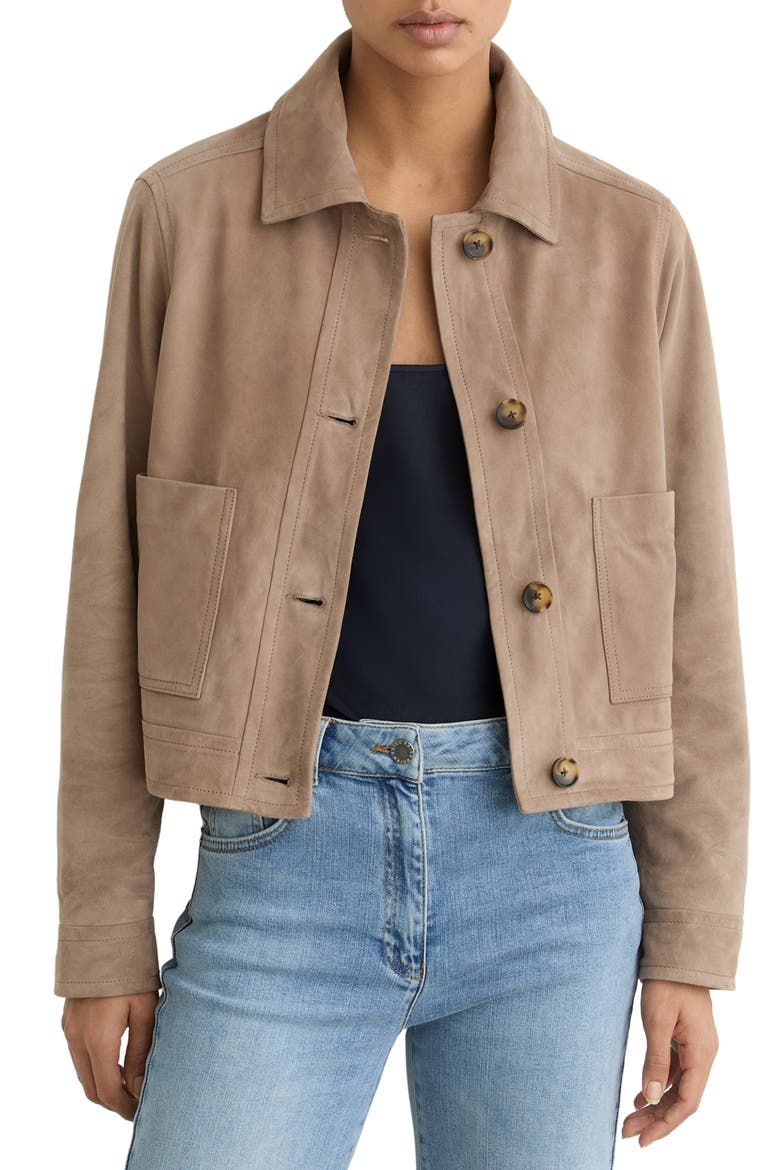 Sonny Suede Crop Jacket, Main, color, NEUTRAL