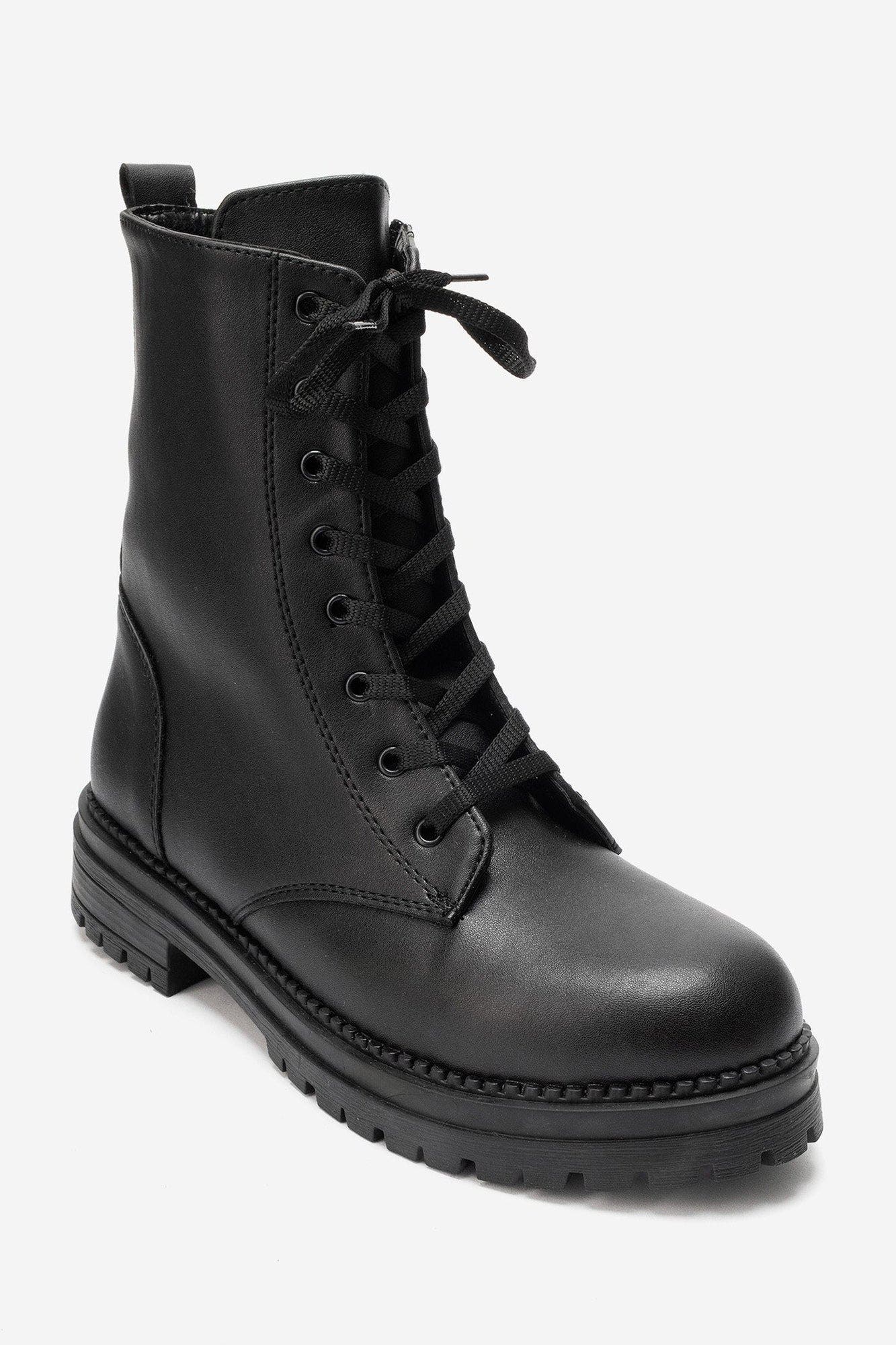 Barrel Lace Up Zip Boot, Main, color, Black