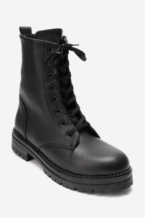 Barrel Lace Up Zip Boot