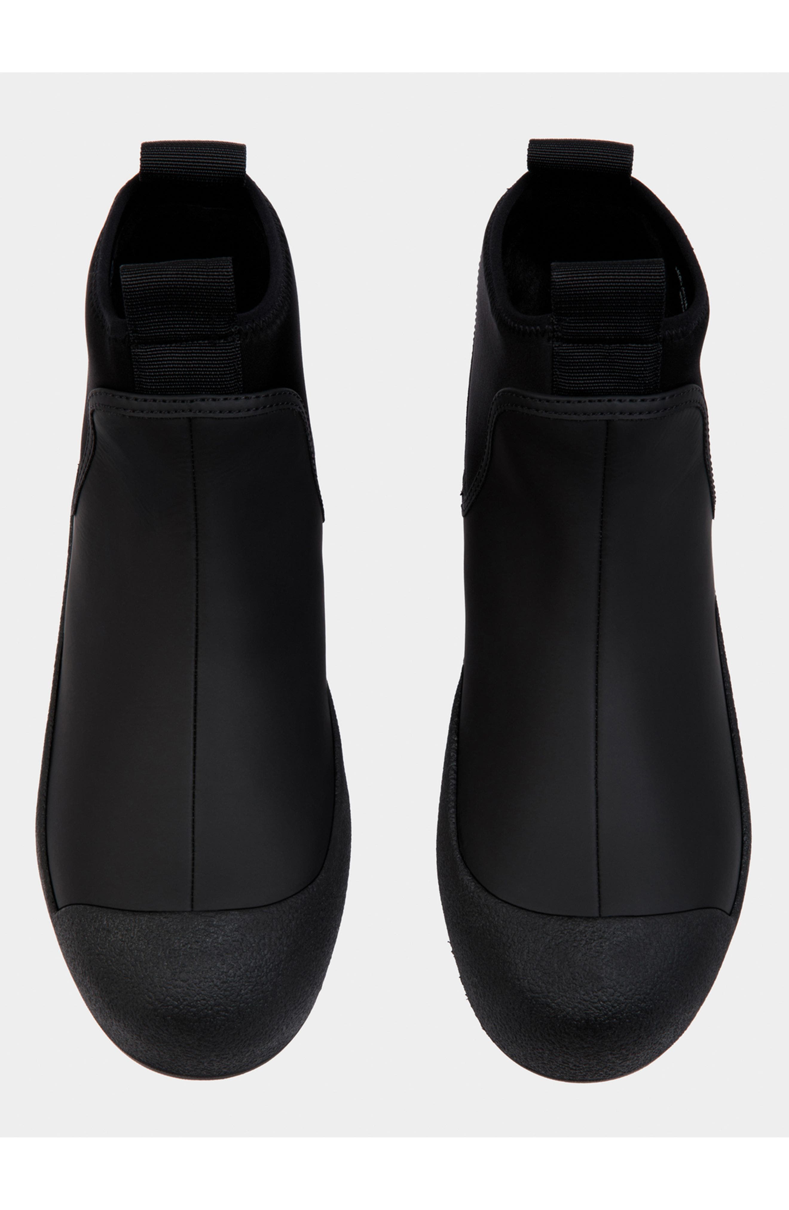 Bally Curling Bootie in Rubber-Coated Leather, Alternate, color, 