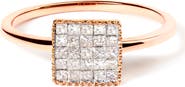 Haus of Brilliance 10K Rose Gold 1/3 Cttw Invisible Set Princess Diamond Composite Square Ring