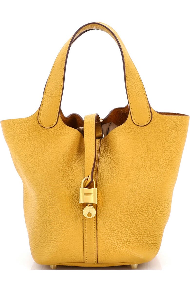 Pre-Owned Hermes Picotin Lock Bag Clemence PM, Main, color, Jaune Ambre